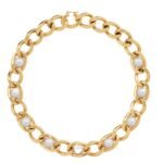 LES PERLES CELINE MAILLON NECKLACE IN BRASS WITH GOLD FINISH AND RESIN PEARLS