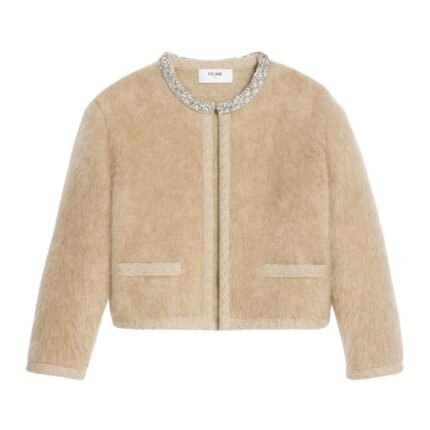 CELINE EMBROIDERED CARDIGAN IN BRUSHED MOHAIR