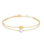 LES PERLES CELINE BRACELET IN RESIN PEARL AND BRASS WITH GOLD FINISH