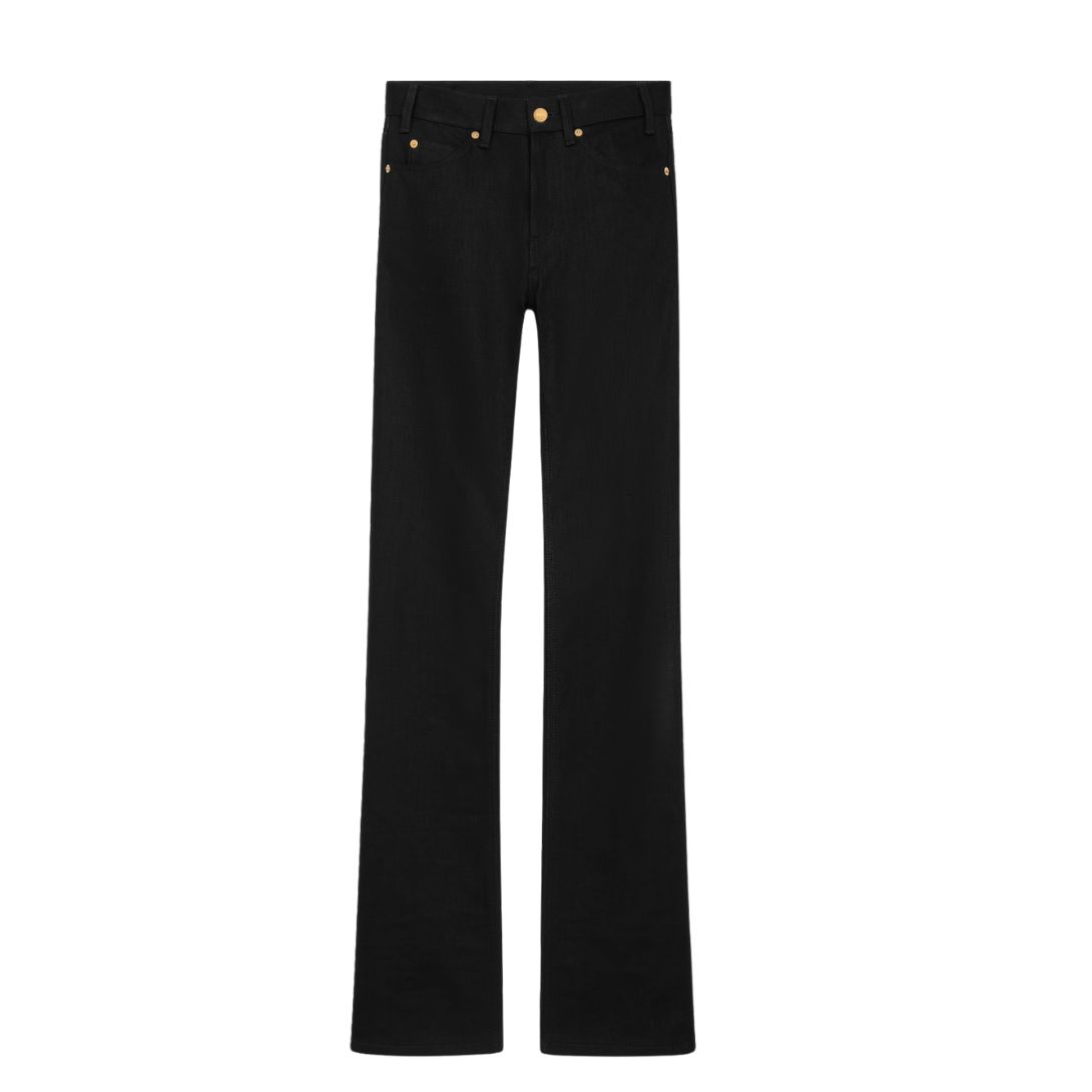 1 CELINE LULU JEANS IN RAW WASH BLACK DENIM