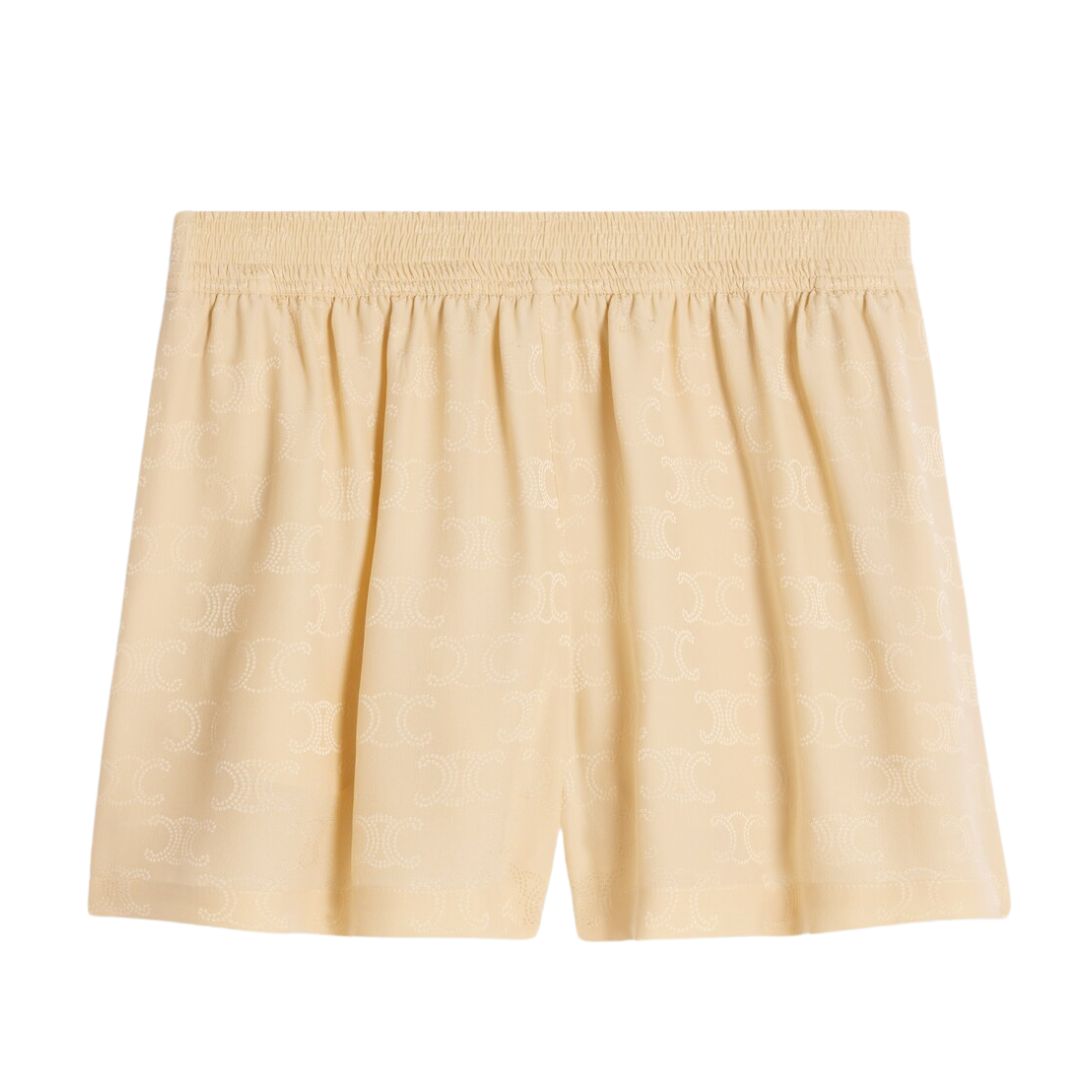 1 CELINE FLOWING SHORTS IN TRIOMPHE SILK JACQUARD