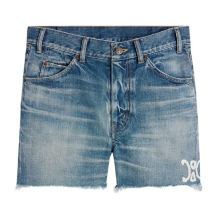 CELINE SKATE SHORTS IN ELECTRIC SKY WASH DENIM