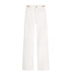CELINE JANE FLARED JEANS IN OPTIC WHITE WASH DENIM