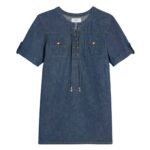 CELINE MINI DRESS IN DARK OCEAN WASH DENIM