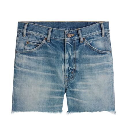 CELINE SKATE SHORTS IN ELECTRIC SKY WASH DENIM