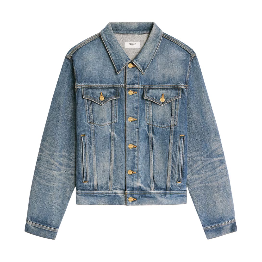 1 CELINE OVERSIZED TRUCKER JACKET IN UNION WASH DENIM