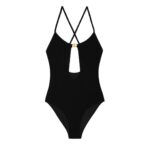 CELINE TRIOMPHE SWIMSUIT IN MATTE JERSEY BLACK