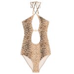 CELINE SWIMSUIT IN LEOPARD PRINT MATTE JERSEY