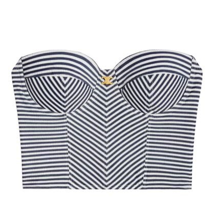 CELINE TRIOMPHE BUSTIER IN STRIPED JERSEY