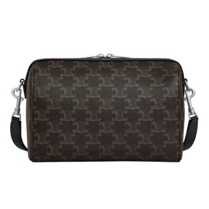 CELINE MINI BOSTON IN TRIOMPHE CANVAS AND CALFSKIN