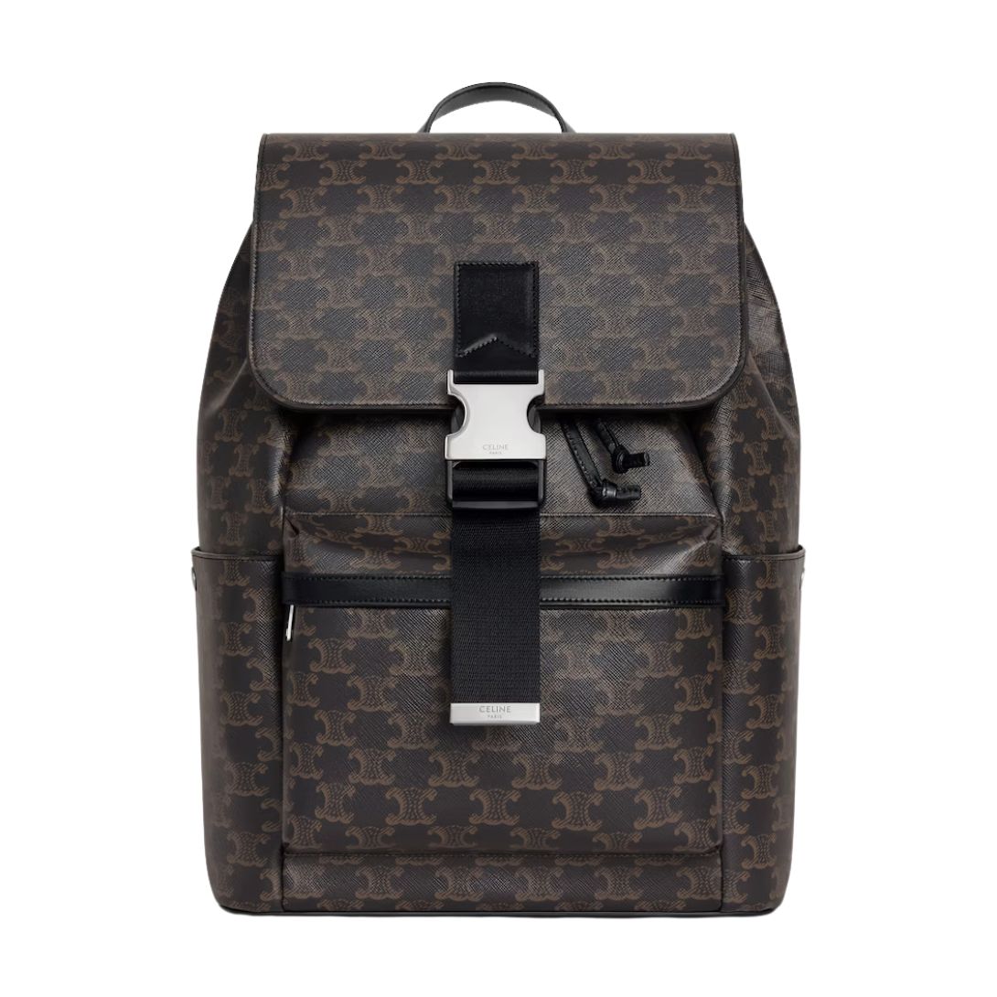 1 CELINE BACKPACK IN TRIOMPHE CANVAS AND CALFSKIN