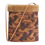 CELINE BUCKET IN SHEARLING PALM TREES PRINT