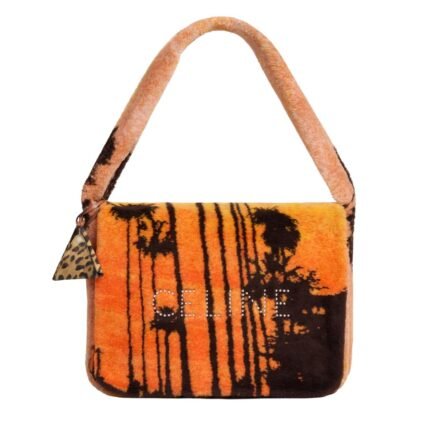 CELINE BESACE OVERSIZE IN WOOL WITH PALM TREES PRINT