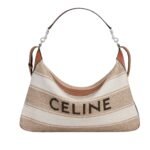 CELINE LARGE STRAP ROMY IN TEXTILE WITH JACQUARD AND CALFSKIN