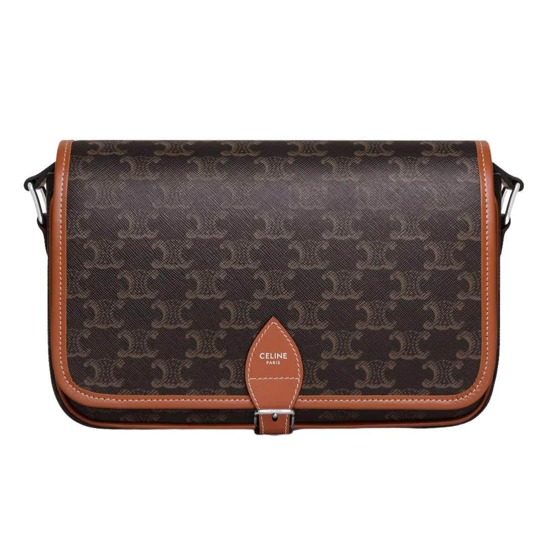 1 CELINE SMALL FOLCO MESSENGER IN TRIOMPHE CANVAS AND CALFSKIN