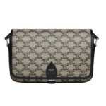 CELINE SMALL FOLCO MESSENGER IN TRIOMPHE CANVAS AND CALFSKIN BEIGE