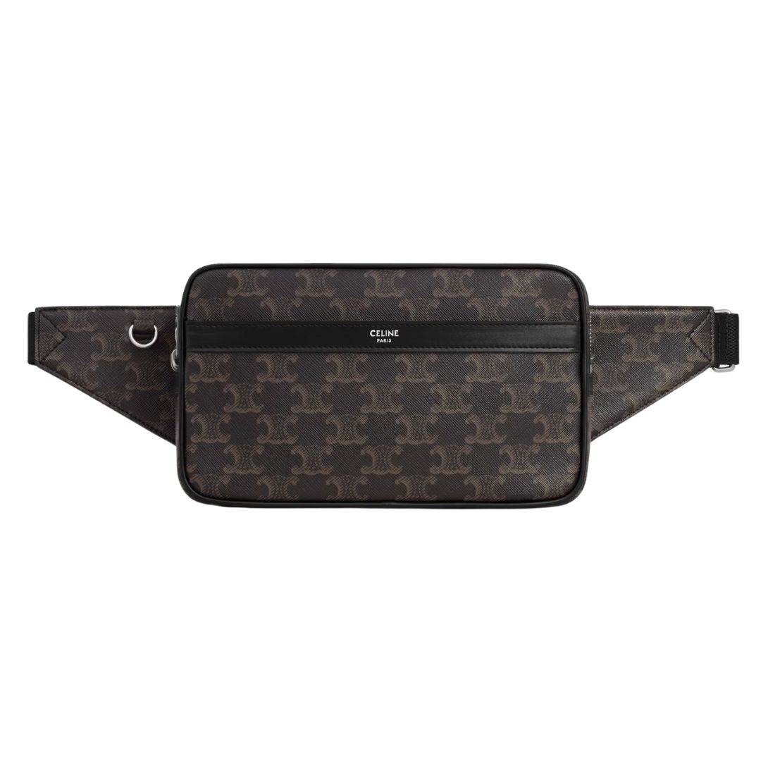 1 CELINE BELT BAG IN TRIOMPHE CANVAS AND CALFSKIN