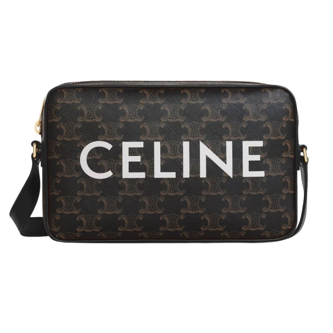 1 CELINE MEDIUM MESSENGER BAG IN TRIOMPHE CANVAS WITH CELINE PRINT