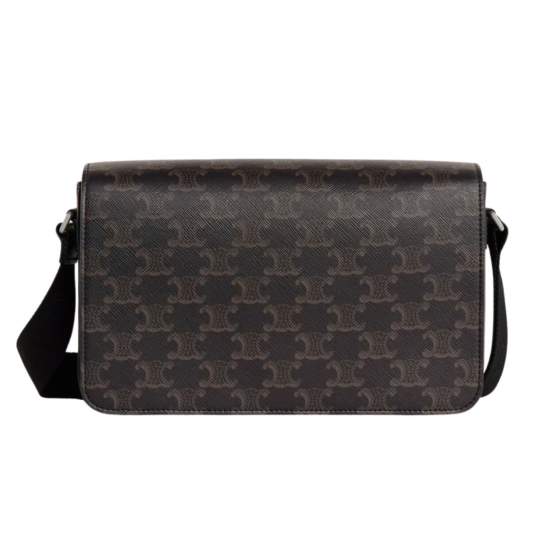 1 CELINE FLAP MESSENGER IN TRIOMPHE CANVAS AND CALFSKIN