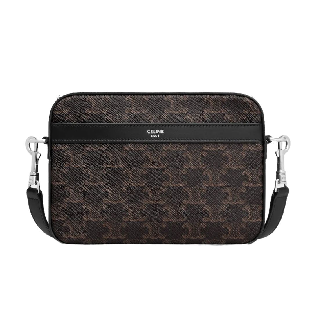 1 CELINE SMALL MESSENGER IN TRIOMPHE CANVAS AND CALFSKIN