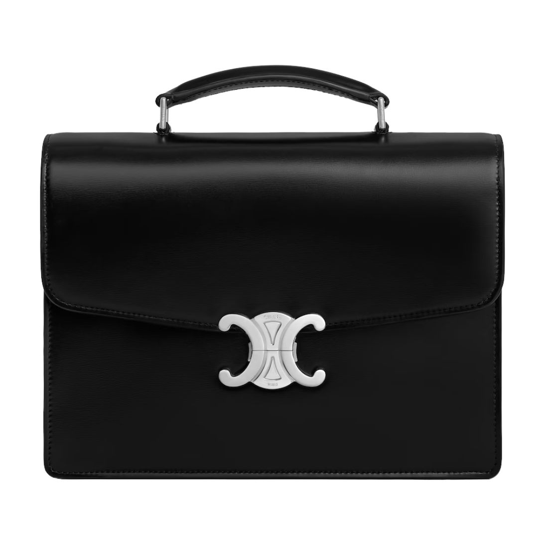 1 CELINE SMALL CARTABLE TRIOMPHE IN SHINY CALFSKIN BLACK