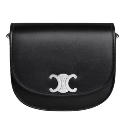 CELINE MEDIUM BESACE TRIOMPHE IN SUPPLE NATURAL CALFSKIN BLACK