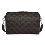 CELINE MINI BOSTON IN TRIOMPHE CANVAS AND CALFSKIN BLACK