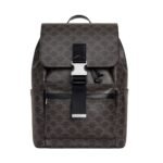 CELINE BACKPACK IN TRIOMPHE CANVAS AND CALFSKIN BLACK
