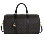 CELINE MEDIUM VOYAGE TRIOMPHE CANVAS AND CALFSKIN BLACK