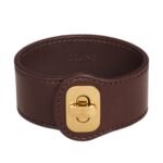 LES CUIRS CELINE JOSEPHINE BRACELET IN CALFSKIN AND BRASS WITH GOLD FINISH