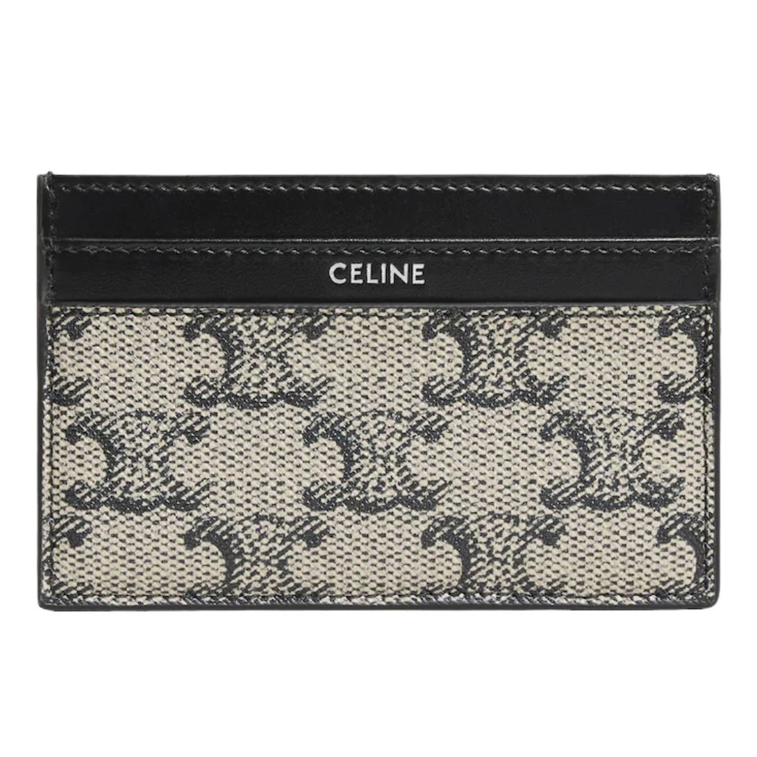 1 CELINE MEDIUM CARD HOLDER IN TRIOMPHE CANVAS AND CALFSKIN