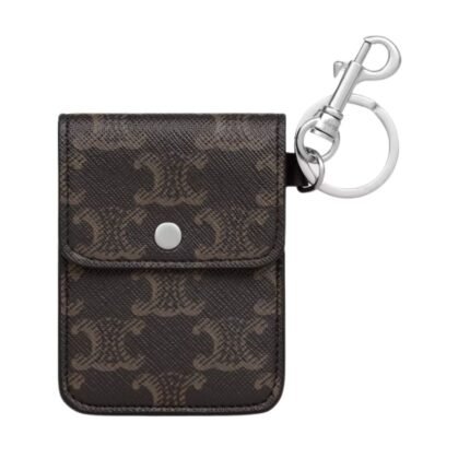 CELINE KEYRING FLAT CARD HOLDER IN TRIOMPHE CANVAS