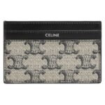 CELINE MEDIUM CARD HOLDER IN TRIOMPHE CANVAS AND CALFSKIN BEIGE