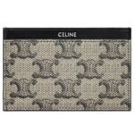 CELINE CARD HOLDER IN TRIOMPHE CANVAS AND CALFSKIN BEIGE