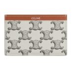 CELINE CARD HOLDER IN TRIOMPHE CANVAS AND CALFSKIN TAN