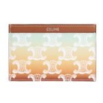 CELINE CARD HOLDER IN TRIOMPHE CANVAS SUNSET AND CALFSKIN