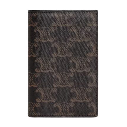 CELINE VERTICAL CARD HOLDER IN TRIOMPHE CANVAS TAN-ECRU
