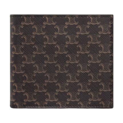 CELINE BI FOLD WALLET IN TRIOMPHE CANVAS BLACK