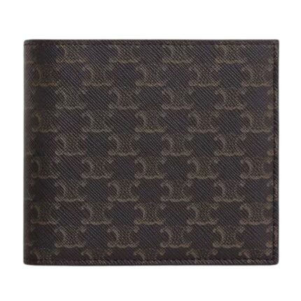CELINE BI FOLD WALLET WITH COIN COMPARTMENT IN TRIOMPHE CANVAS