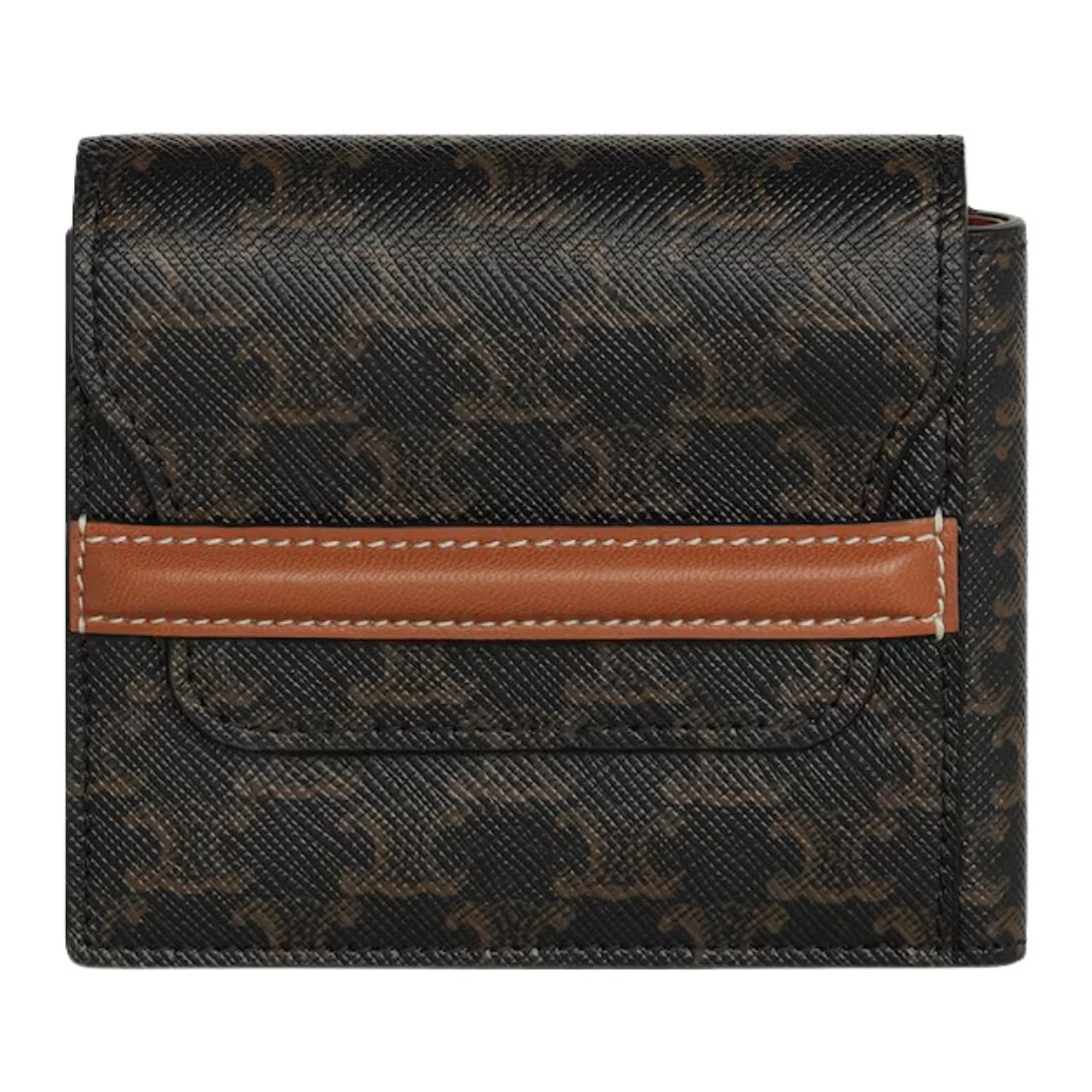 1 CELINE FLAP ORIGAMI WALLET IN TRIOMPHE CANVAS AND LAMBSKIN
