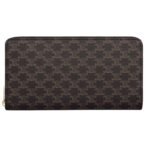 CELINE LARGE ZIPPED WALLET IN TRIOMPHE CANVAS BLACK