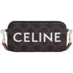 CELINE HORIZONTAL POUCH IN TRIOMPHE CANVAS WITH CELINE PRINT