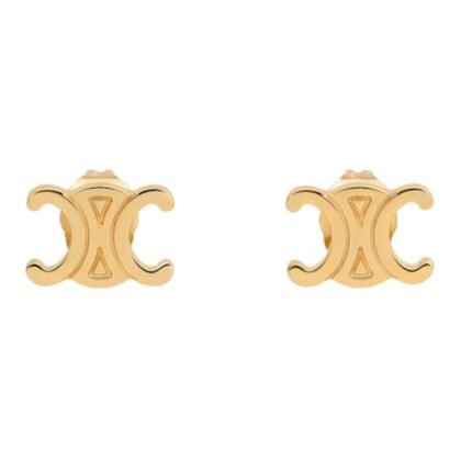 CELINE TRIOMPHE STUDS IN BRASS WITH SILVER FINISH