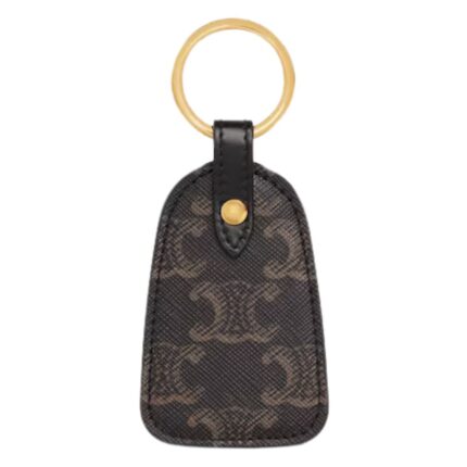 CELINE KEY HOLDER IN TRIOMPHE CANVAS AND CALFSKIN