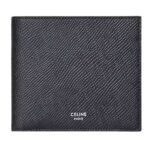 CELINE BI FOLD WALLET WITH COIN COMPARTMENT IN GRAINED CALFSKIN