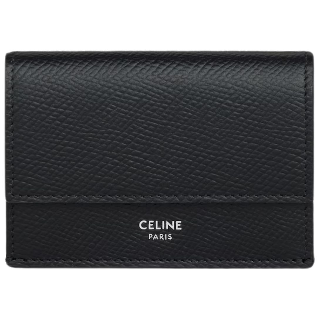 1 CELINE FOLDED COMPACT WALLET IN GRAINED CALFSKIN