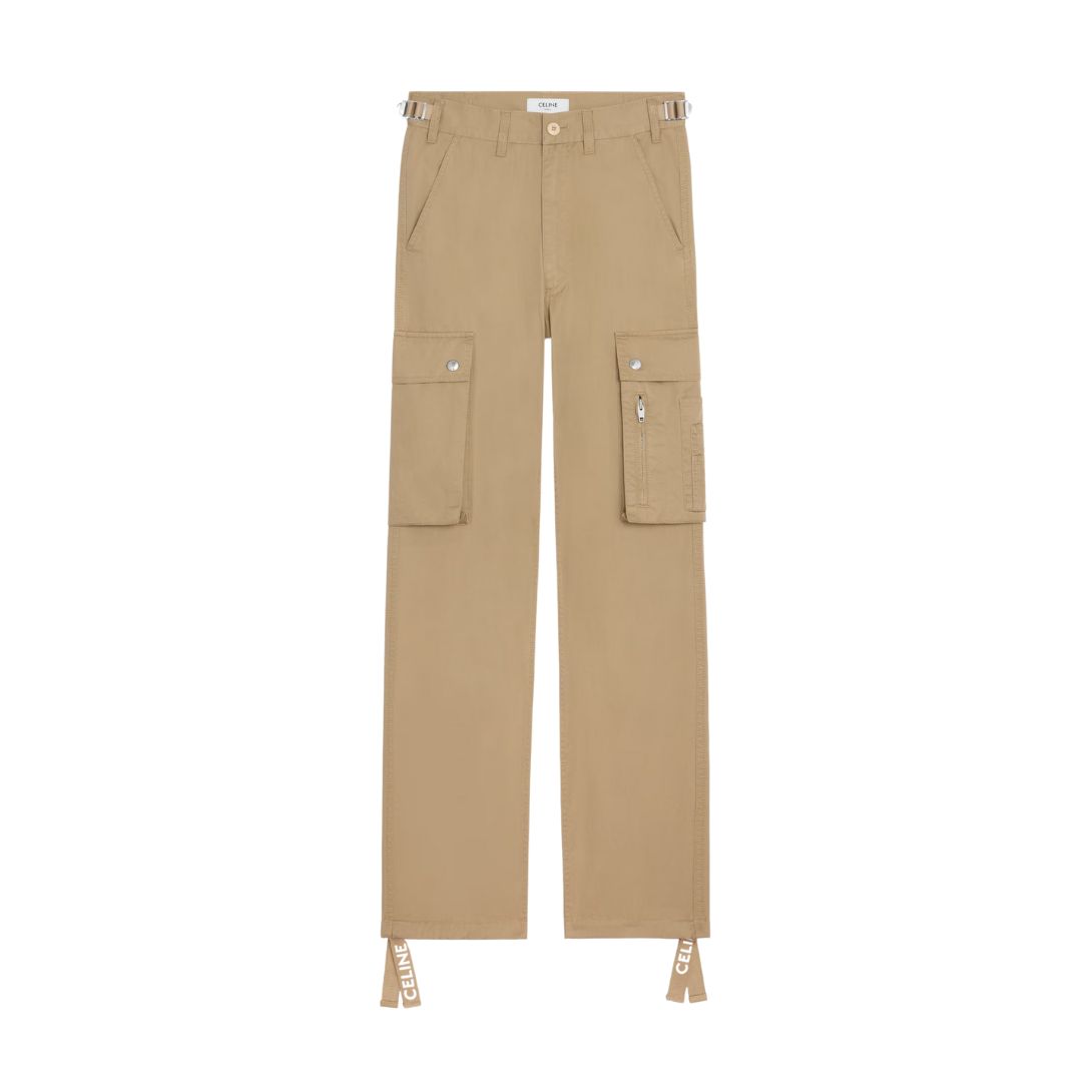 1 CELINE CARGO PANTS IN COTTON LINEN BEIGE