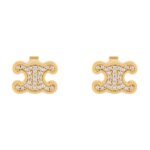 CELINE TRIOMPHE RHINESTONE STUDS IN STRASS AND BRASS WITH SILVER FINISH