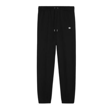 CELINE TRIOMPHE LOOSE TRACK PANTS IN COTTON AND CASHMERE GREY-OFF WHITE