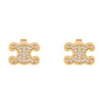 CELINE TRIOMPHE RHINESTONE STUDS IN STRASS AND BRASS WITH GOLD FINISH